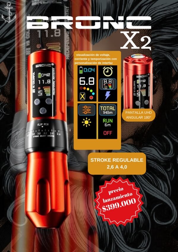 MÁQUINA PEN INALÁMBRICA BRONC X2