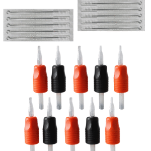 10 AGUJAS + 10 PUNTERAS DESCARTABLES PARA TATUAR  (PROMO)